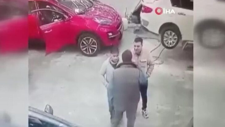 Ekspertize götürdüğü araca boya sıçradı, ortalığı birbirine kattı