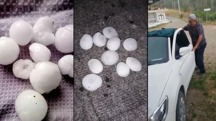 Bursa’da ceviz büyüklüğünde dolu yağdı
