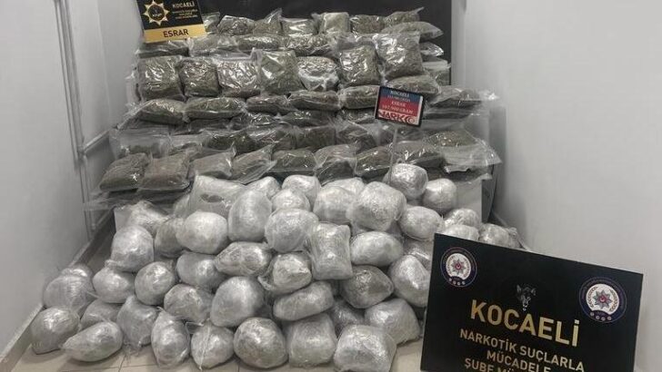 Kocaeli’de 107 kilogram uyuşturucu ele geçirildi