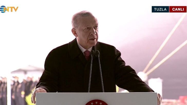 Cumhurbaşkanı Erdoğan, TCG Anadolu Gemisi Teslim Töreni’nde konuşuyor