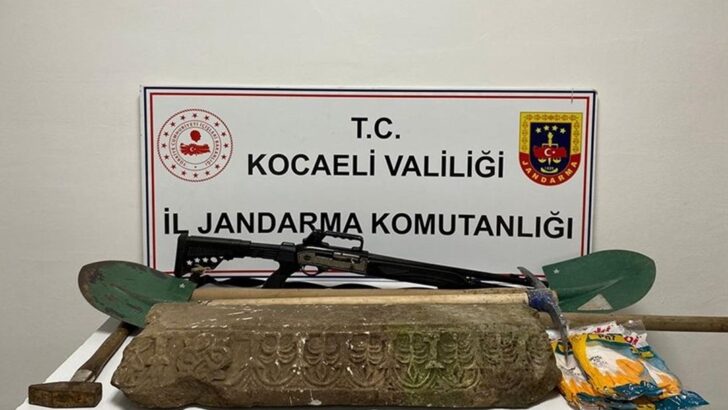Kocaeli’de Roma dönemine ait lahit parçası ele geçirildi
