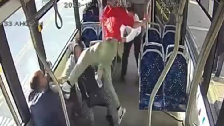 Otobüste yaşlı çifti darbeden kişi tutuklandı