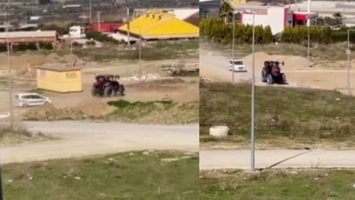 Traktörüyle polisleri arkasına taktı… Film gibi kovalamaca