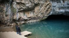 Altınbeşik Mağarası’na giden yürüyüş yoluna çelik kafes güvencesi