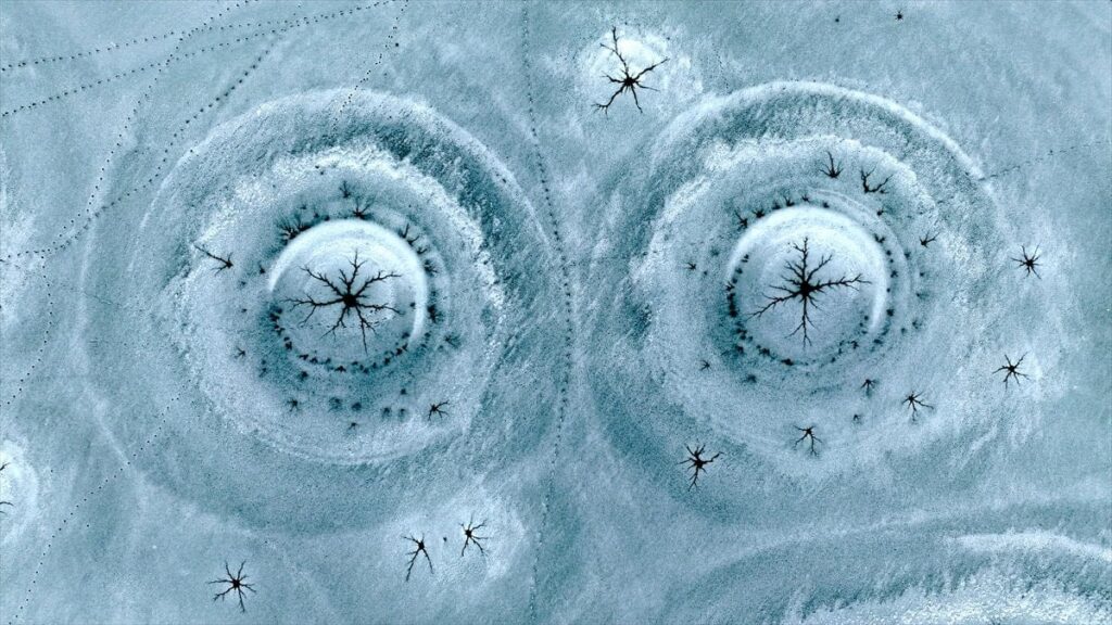 Gümüşören Barajı’nda doğanın sanatı: Göz bebeğini andıran buz desenleri