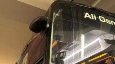 Trabzonspor’un takım otobüsüne taşlı saldırı